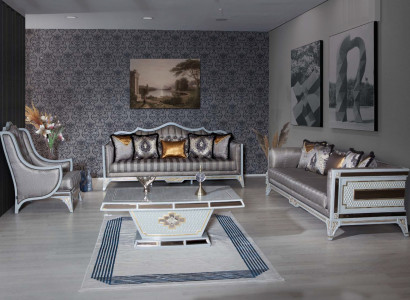 Classic Sofa Set Royal Style Furniture Sofa Couch Set Coffee Table 4-piece Set